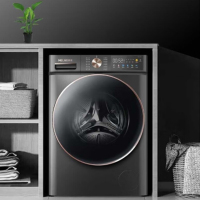 美菱(MeiLing)洗衣机 RS2G100D 10公斤滚筒洗衣机 如手洗系列DD直驱电机 天池岩灰
