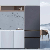 [新年必抢]美菱(MELING) 多门冰箱 BCD-401WP9BT 风冷无霜双变频超薄超窄机身 黑白色钢化玻璃