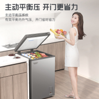 [618必抢]澳柯玛(AUCMA) 100升家用卧式冷柜冰柜小冰箱 阻霜减霜 合金内胆 无界天际线