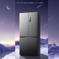 美菱 BCD-501WQ5SC灰 501升十字四门冰箱 MLS多谱养鲜 全空间净味除菌风冷无霜一级能效净味除菌