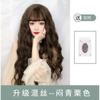 假发女长发网红长卷发自然少女全头套羊毛卷空气刘海可爱修脸发型