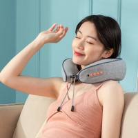 践程UM-3颈椎按摩器仪颈部肩颈斜方肌贴合颈椎按摩仪热敷按摩枕送长辈企礼物企业礼品定制刻字刺绣UM-3