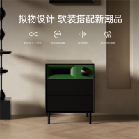 MORRORART S1舒眠边柜蓝牙音箱家居室音响唤醒指纹解锁床头柜氛围灯无线充电HIFI生日礼物 黑色