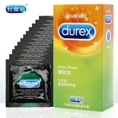 杜蕾斯 （Durex） 避孕套 螺纹 12只装 标准款安全套套 男用成人情趣计生用品byt