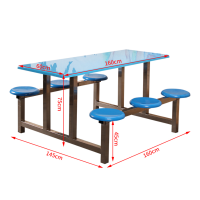 伟尔诺+六人连体餐桌凳+WEN038