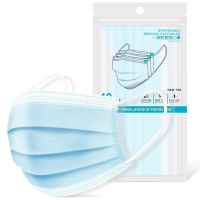 涡润 GY0221 一次性清洁口罩三层过滤含熔喷布透气亲肤防尘防飞沫 10只装