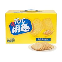 闲趣 韧性饼干 零食 自然清咸原味900g(盒装) 休闲零食饼干