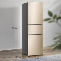 海信 (Hisense) 220升家用三门节能中门软冷冻 小型保鲜电冰箱琥珀金 BCD-220D/Q