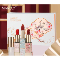 曼诗丽锦瑟年华美唇礼盒锁色护唇口红雨衣