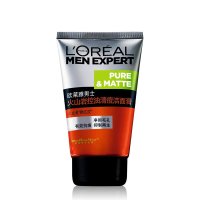 欧莱雅（LOREAL）男士火山岩控油清痘洁面膏100ml 洁面膏/霜 洗面奶 洁面乳 L'OREAL