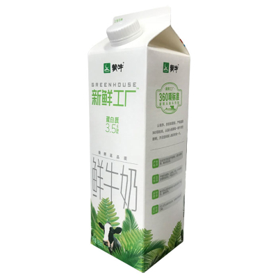 新鲜工厂鲜牛奶屋顶包950ml