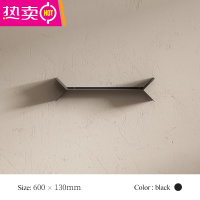 北欧墙上铁艺置物架客厅沙发电视餐厅墙面装饰架卧室玄关壁挂隔板 FENGHOU [黑色中号1个]600mm