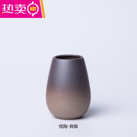 禅意花器手工粗陶花瓶日式陶瓷花插茶桌水培小花插工艺品摆件 FENGHOU 粗陶-典雅