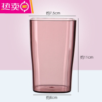 北欧简约漱口杯家用塑料透明牙刷杯学生情侣宿舍刷牙杯子儿童牙缸 FENGHOU 粉色 [单个装]