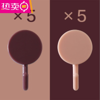 10个装挂钩强力粘钩挂钩强力粘胶挂衣钩门后挂钩壁挂墙壁厨房挂钩 FENGHOU 酒红+粉色(吸卡10个装)