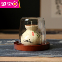 FENGHOU日式复古牙签盒牙签筒罐家用盒轻奢陶瓷个性创意饭店收纳国风 田园布袋(带盖+底座)