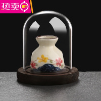 FENGHOU牙签盒陶瓷日式复古牙签筒罐创意家用个性饭店牙线棉签收纳盒瓶子 [2件套]樱花布袋+带盖底座