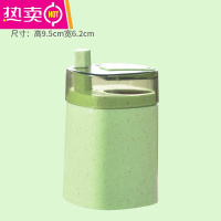 FENGHOU牙签盒按压式创意自动弹出牙签桶餐厅个性牙签筒家用罐子定制LOGO 小麦材质-绿色