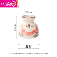 FENGHOU日式复古陶瓷牙签筒便携创意水培植物罐子干冰盅摆盘装饰收纳餐具 五彩布袋