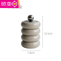 FENGHOU丹麦MIKIS网红暴力熊牙签盒家用北欧ins风棉签盒化妆品收纳盒 四层卡其色收纳罐-圆珠