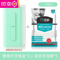 FENGHOU[五一出行]便携式自动牙线盒推拉弹出牙签线出差旅行装剔牙线棒 128支(2个便携自动可备注颜色+1个补充包