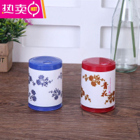 FENGHOU牙签盒饭店创意牙签罐家用牙签桶餐厅中国风大排档牙签筒可定制 青花瓷+红花瓷 10只 送10包牙签