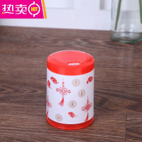 FENGHOU牙签盒饭店创意牙签罐家用牙签桶餐厅中国风大排档牙签筒可定制 红中国结10只 送10包牙签