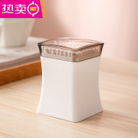 FENGHOU塑料牙签盒创意高级酒店专用牙签筒家用简约餐厅茶几棉签棉签盒 6011方形棉签瓶(送棉签)