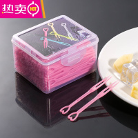 FENGHOU水果叉一次性家庭装水果签塑料水果叉子聚会爱心叉子KTV心形叉子 精美家庭装-心形粉色200支