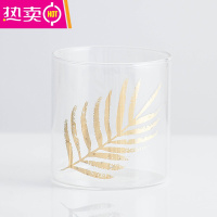 FENGHOU玻璃收纳罐果叉套装创意北欧轻奢欧式叉子家用不锈钢水果签果插子 金叶玻璃罐一个