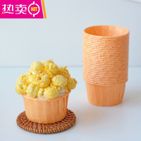 FENGHOU韩式马卡龙色系烘焙纸杯蛋糕纸杯小红书网红款纸杯甜品台圣诞摆台 粉橘色 50个/份