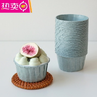 FENGHOU韩式马卡龙色系烘焙纸杯蛋糕纸杯小红书网红款纸杯甜品台圣诞摆台 雾霾灰 50个/份