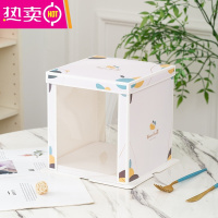 FENGHOU生日蛋糕盒 6 8 10 12寸蛋糕盒子包装盒半透明纸盒加高烘焙网红 爱丽丝语-对开半透明 不含丝带 8寸