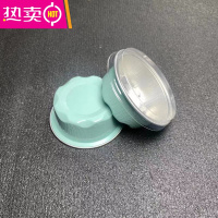 FENGHOU金色锡纸盒 一次性加厚50ml 打包盒榴莲盒圆形布丁杯蛋糕碗锡纸杯 50ml 提夫尼 50个带盖