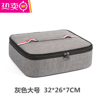 FENGHOU牛津布保温袋便当包饭盒袋手提包学生带饭包午餐包铝箔长方形饭袋 大号灰色