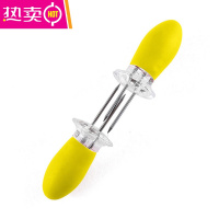 FENGHOU2个玉米钢叉不锈钢玉米针欧式水果叉水果签烧烤叉子吃玉米不粘手 黄色2对