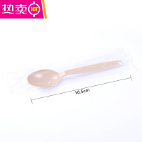 FENGHOU一次性叉子单独包装沙拉外卖商用餐刀汤勺麦秆料餐具水果叉子 麦秆料汤勺-独立包装-100支