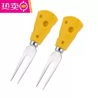 FENGHOU水果叉子家用儿童不锈钢月饼叉奶酪叉甜品叉蛋糕叉可爱轻奢小叉子 奶酪 叉[2个]