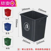 FENGHOU无盖正方形垃圾桶商用大容量大号厨房厨余带盖垃圾箱家用餐饮柜桶