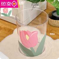 FENGHOU家用垃圾桶可爱花朵透明宿舍收纳盒卫生间厕所厨房客厅卧室收纳桶