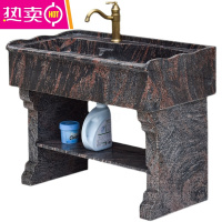 FENGHOU石头洗衣池阳台带搓衣板家用大理洗手盆石材洗手台盆一体洗衣水槽