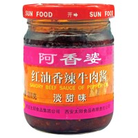 阿香婆红油香辣牛肉酱淡甜味200g