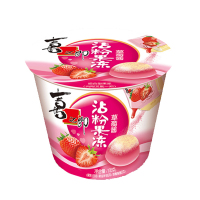 喜之郎草莓酱沾粉桶装果冻135g