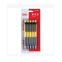 得力6509圆珠笔0.7mm子(蓝)弹(5支/卡)