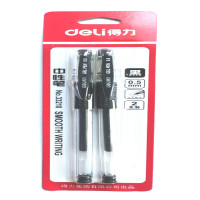 得力0.5mm中性笔(黑)(2支/卡)33210