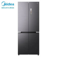 免运费美的M60系列 MR-458WUSPZE迷楼灰-锦缎 可嵌入式一级变频除菌变温十字双开门四开门家用电冰箱