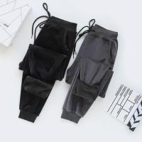 金丝绒运动裤女秋冬季加绒加厚外穿棉裤休闲裤宽松束脚哈伦卫裤子