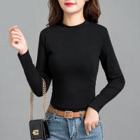 莫代尔半高领打底衫女2020新款春秋冬季内搭洋气t恤长袖修身百搭