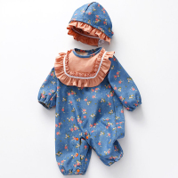 罗町 婴幼儿服装2021秋季长袖韩版童装纯棉新生儿衣服可爱宝宝哈衣爬服