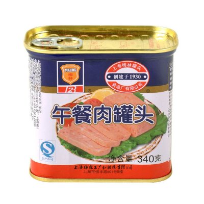 上海梅林 午餐肉罐头(方形)340g 肉类罐头 方便速食